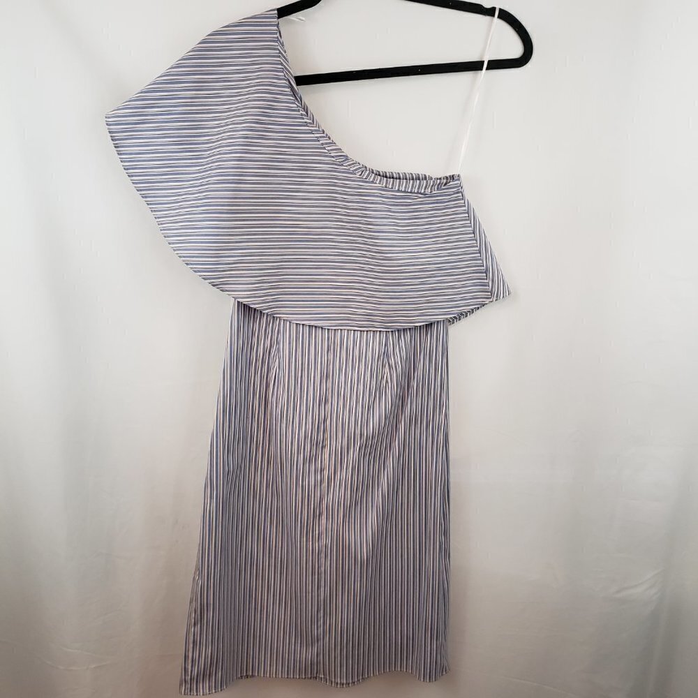 𝅺BAR III Popover One Shoulder Striped Dress NWT - Picture 3 of 5